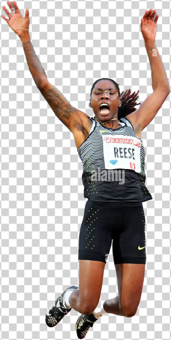 Brittney Reese Long Jump Action PNG Transparent Background
