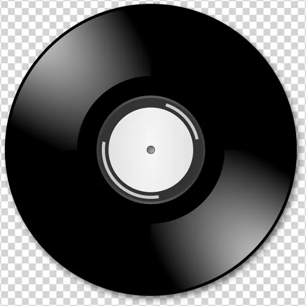 Stylized Black Vinyl Record PNG Transparent