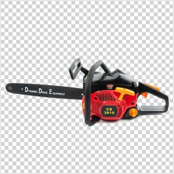 Red Chainsaw Power Tool PNG Transparent Background