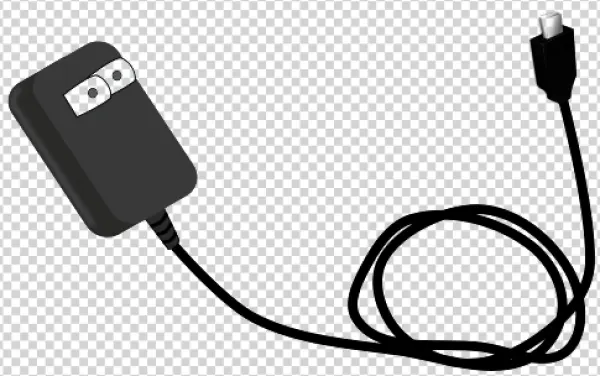 Black USB Wall Charger PNG Transparent Background