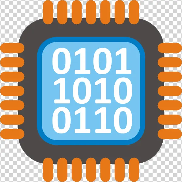 Computer Chip Binary Code Icon PNG Transparent
