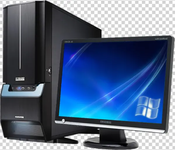 Desktop PC and Monitor PNG Transparent Background