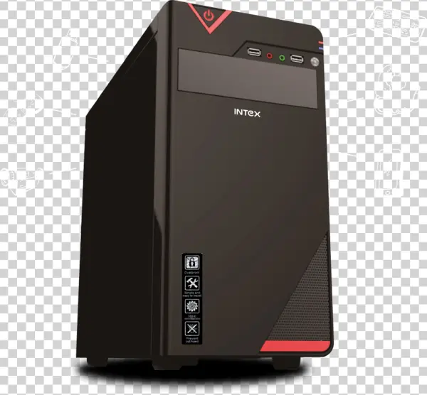 Intex Black Computer CPU Cabinet PNG Transparent Background