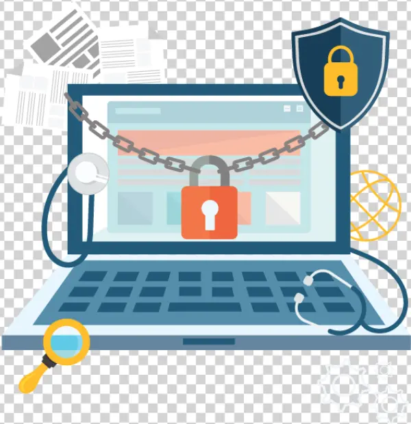 Data Security Laptop Illustration PNG