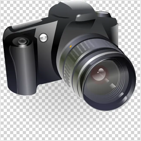 Black DSLR Camera PNG Transparent Background