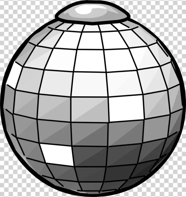 Grayscale Disco Ball PNG Transparent Background