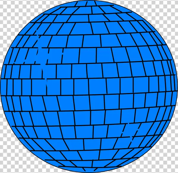 Blue Disco Ball Sphere PNG Transparent Background