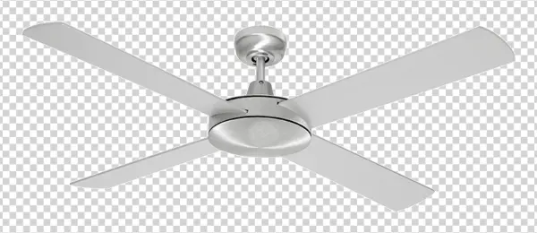 Modern Brushed Silver Ceiling Fan PNG