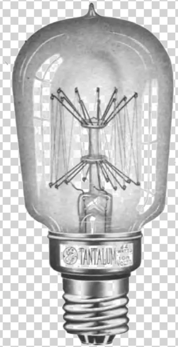Vintage Tantalum Light Bulb Transparent PNG