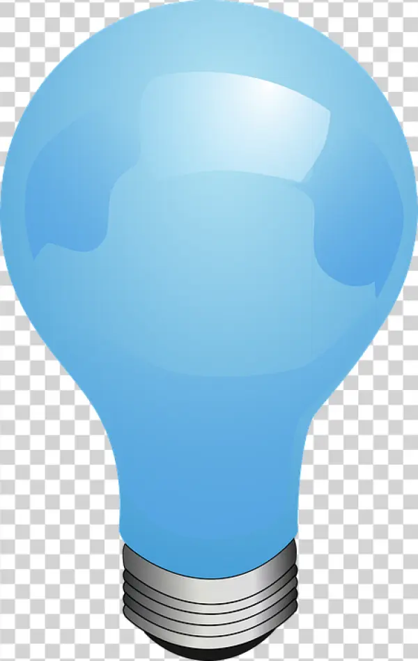 Blue Light Bulb PNG Transparent Background
