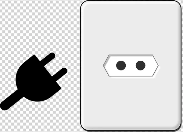 Two Pin Electrical Wall Outlet PNG