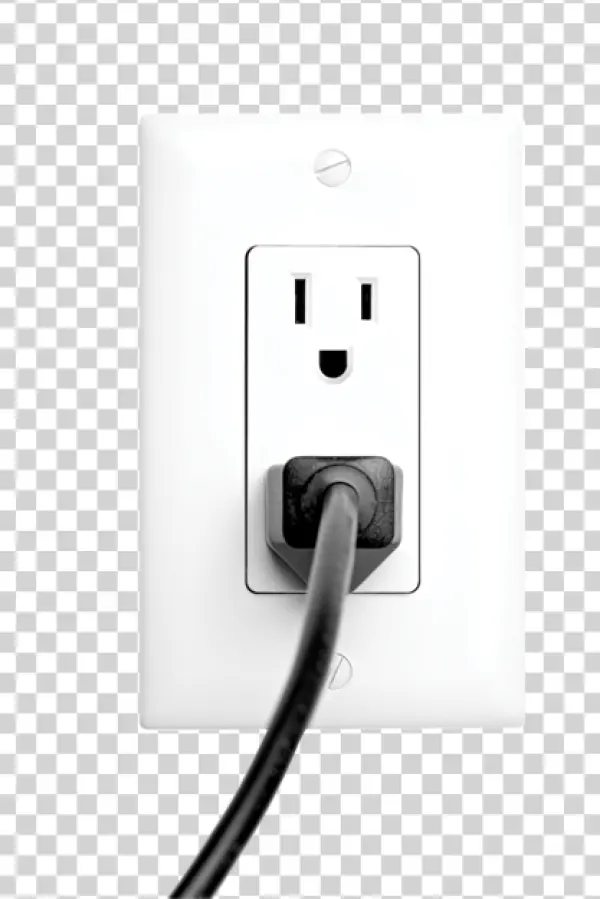 Electrical Wall Outlet with Plug Transparent PNG