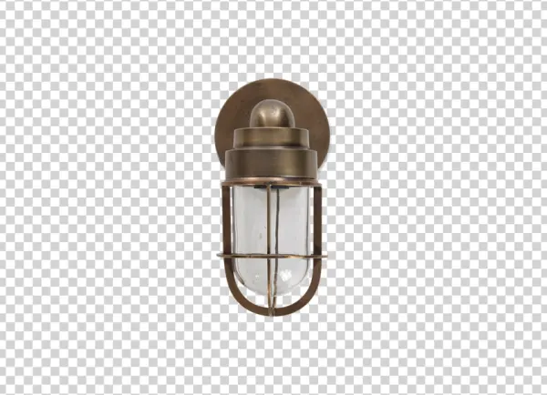 Vintage Brass Nautical Wall Sconce PNG Transparent Background