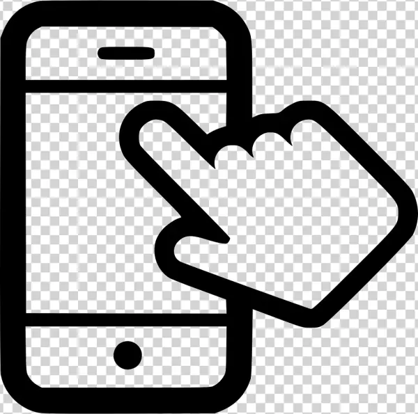 Hand Tapping Smartphone Screen Icon PNG
