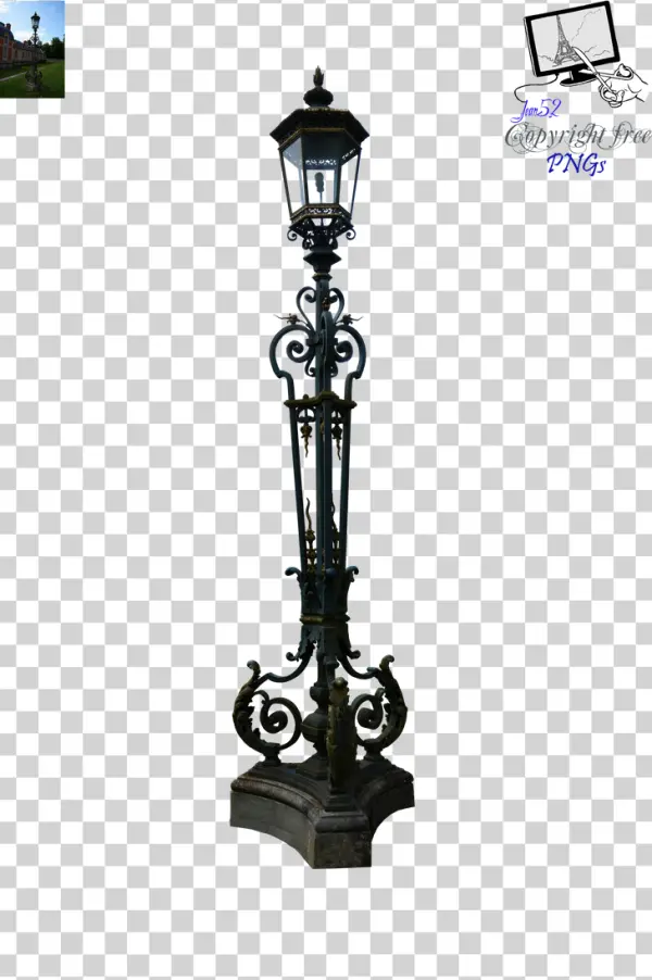 Ornate Street Lamp PNG Transparent Background