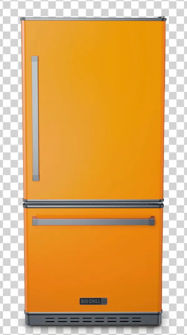 Orange Retro Refrigerator PNG Transparent Background