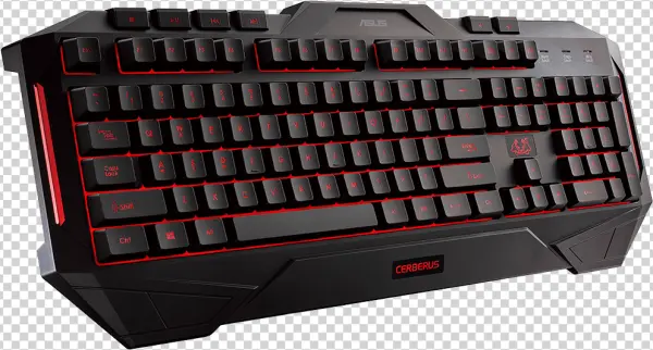 ASUS Cerberus Gaming Keyboard with Red Backlight PNG