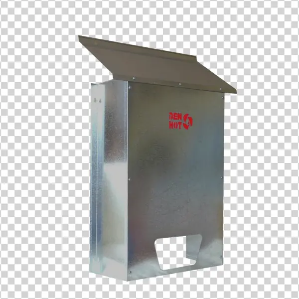 Galvanized Metal Animal Feeder PNG Transparent Background