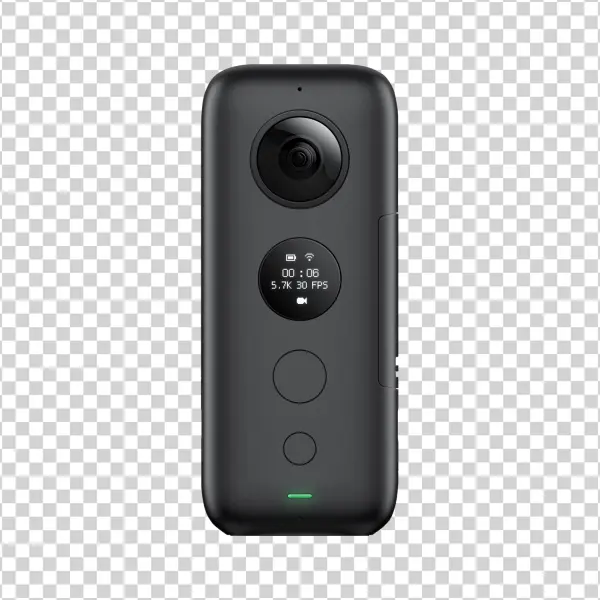 Black 360 Action Camera PNG Transparent Background