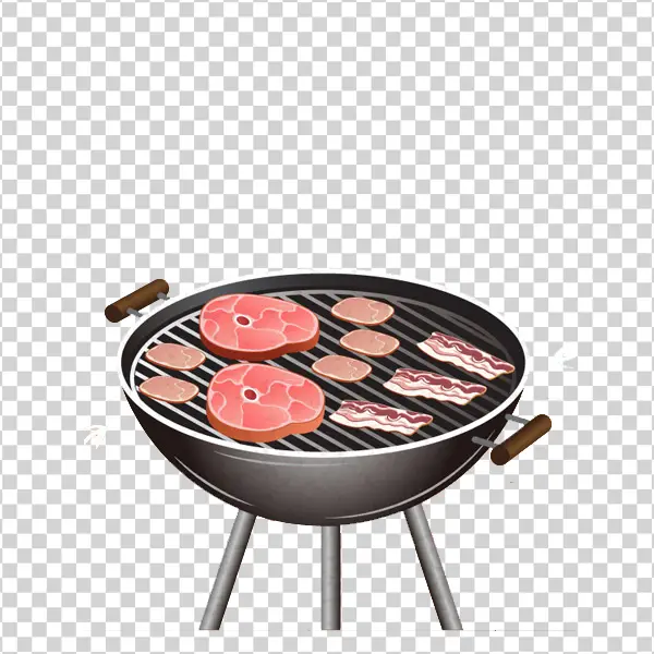 Barbecue Grill with Meat PNG Transparent Background