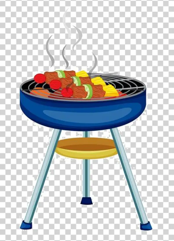 BBQ Grill with Skewers PNG Transparent Background