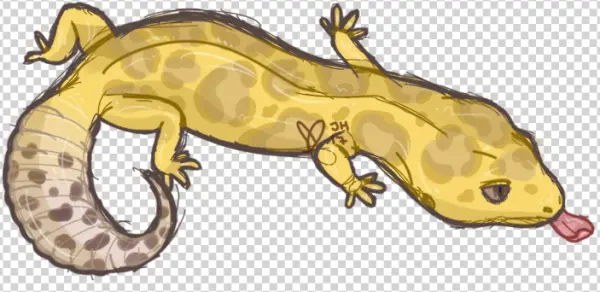 Cartoon Leopard Gecko PNG Transparent Background