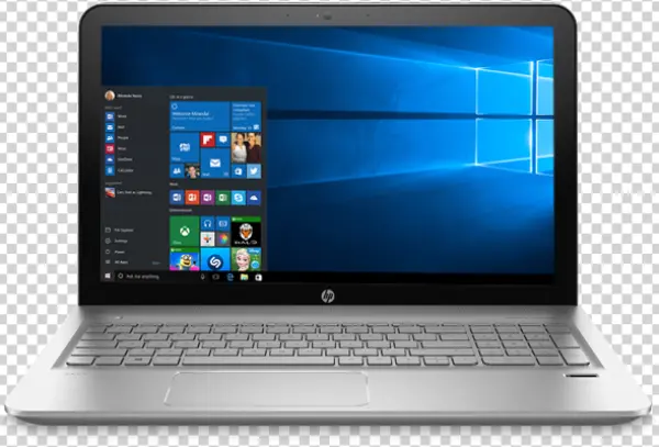 HP Laptop with Windows 10 Screen PNG Transparent