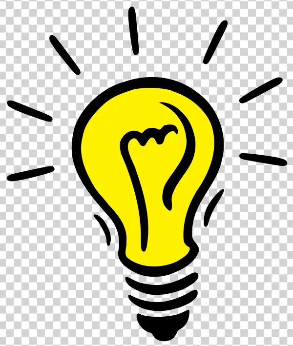 Hand Drawn Bright Idea Lightbulb PNG