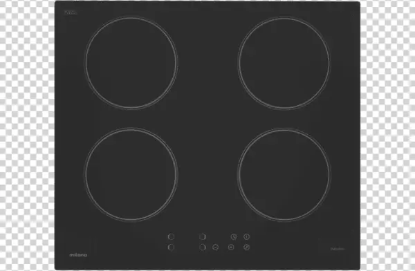 Black Induction Cooktop PNG Transparent Background