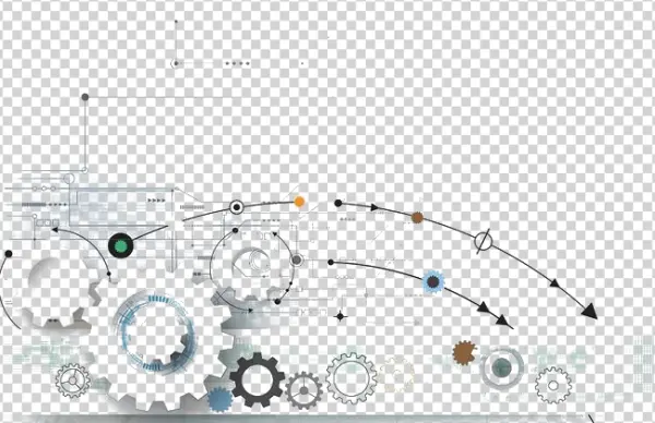 Abstract Technology Gears Circuit PNG