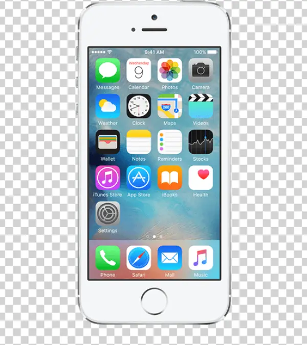 White iPhone Home Screen PNG Transparent Background