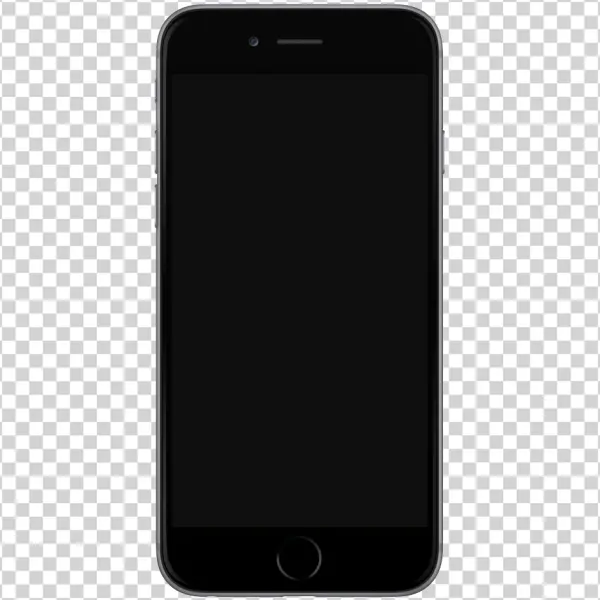 Black Smartphone Outline PNG Transparent Background