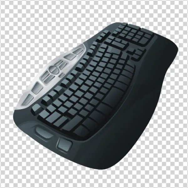 Ergonomic Computer Keyboard PNG Transparent Background