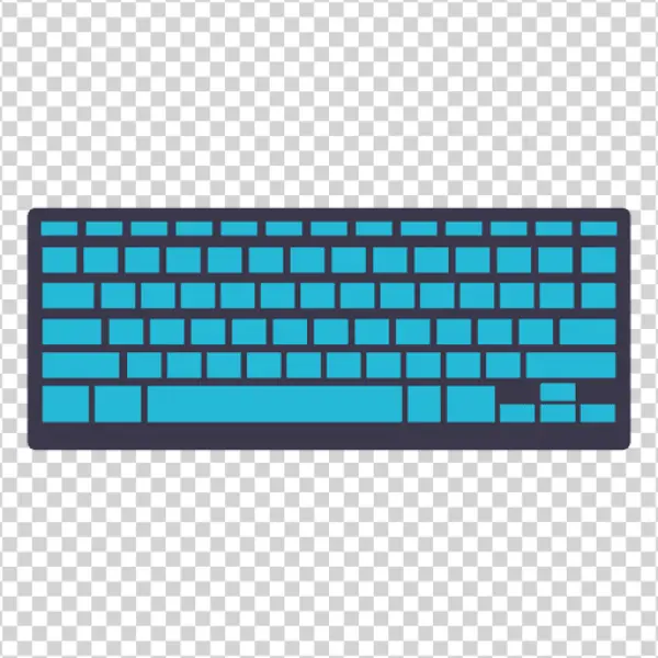 Minimalist Teal Keyboard Layout PNG Transparent