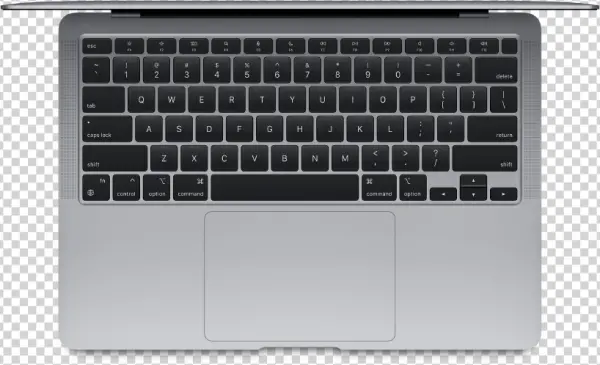 MacBook Keyboard and Trackpad Top View PNG