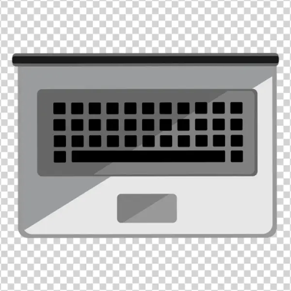 Grey Laptop Top View PNG