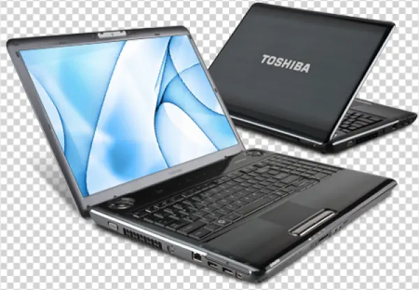 Black Toshiba Laptop PNG Transparent Background