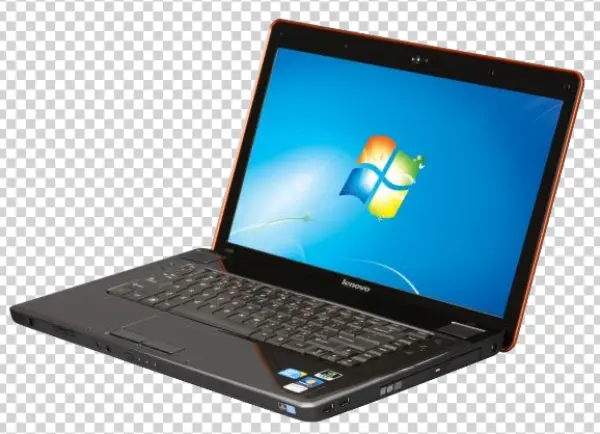Lenovo Laptop with Windows 7 Screen Transparent PNG