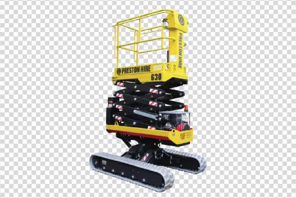 Preston Hire Tracked Scissor Lift PNG Transparent Background