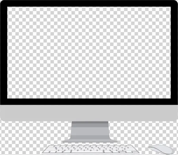 Modern Desktop Computer Setup PNG Transparent