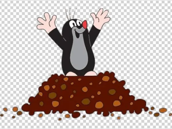 Little Mole Krtek Emerging from Molehill PNG