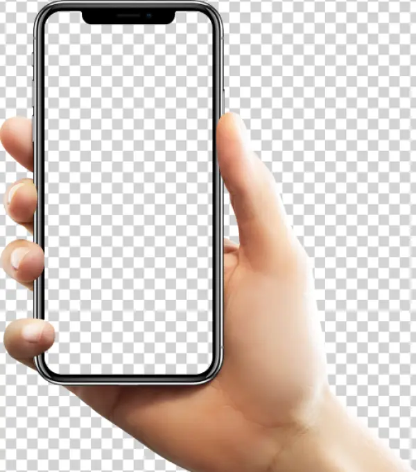 Hand Holding Smartphone PNG Transparent Background
