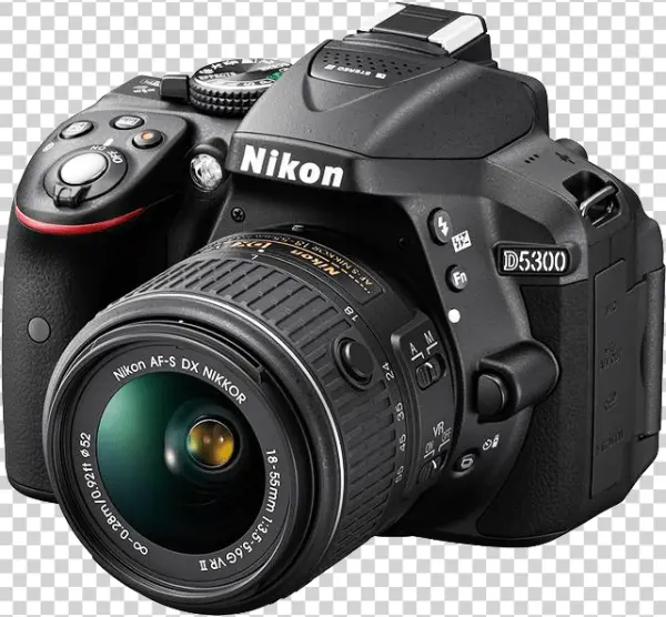 Nikon D5300 DSLR Camera PNG Transparent Background