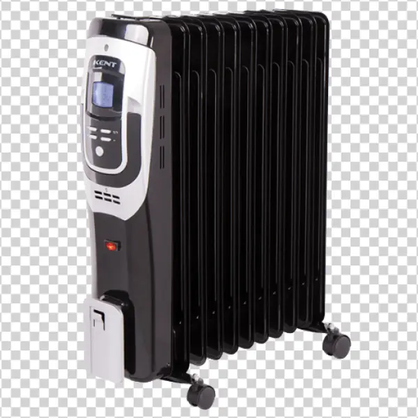 Black Oil-Filled Radiator Heater PNG Transparent Background