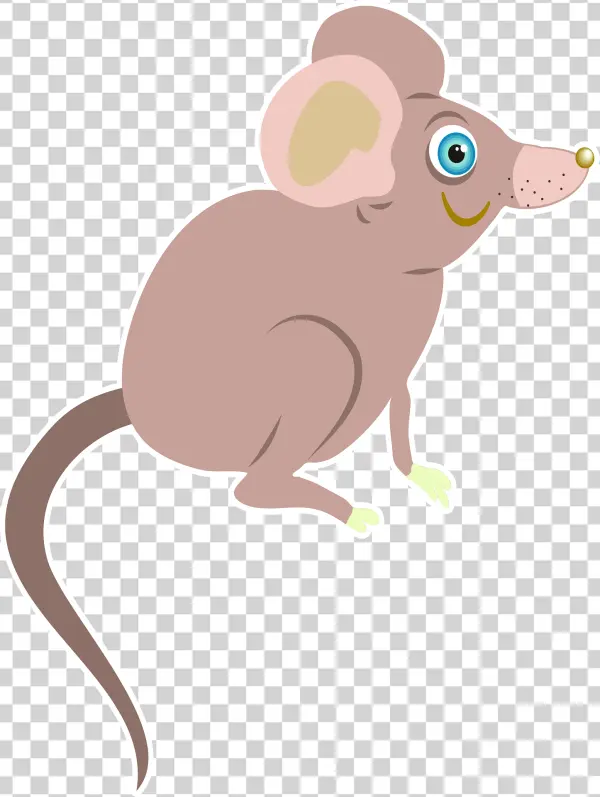 Cute Cartoon Mouse PNG Sticker