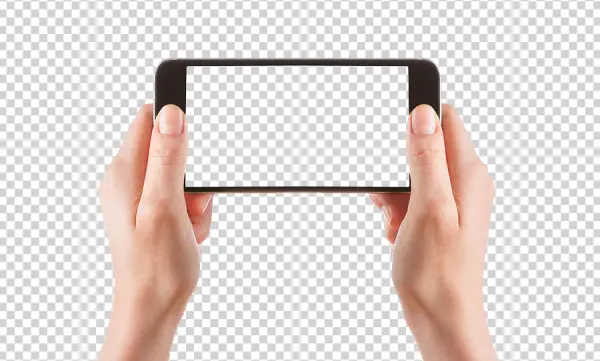 Hands Holding Horizontal Smartphone PNG Transparent