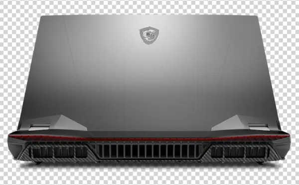 MSI Gaming Laptop Back View PNG Transparent Background