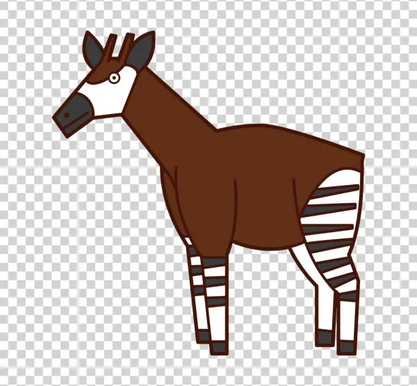 Cute Okapi Cartoon PNG Transparent Background