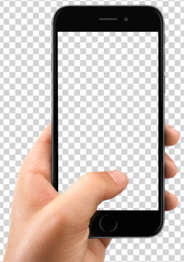 Hand Holding Black Smartphone PNG Transparent