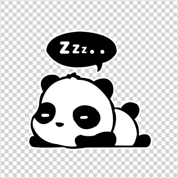 Cute Sleeping Panda Zzz Sticker PNG